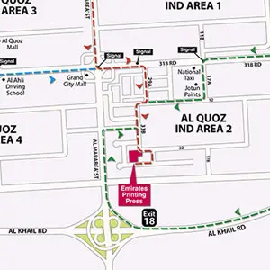 Map | EPP Main Branch 1 | Emirates Printing Press LLC